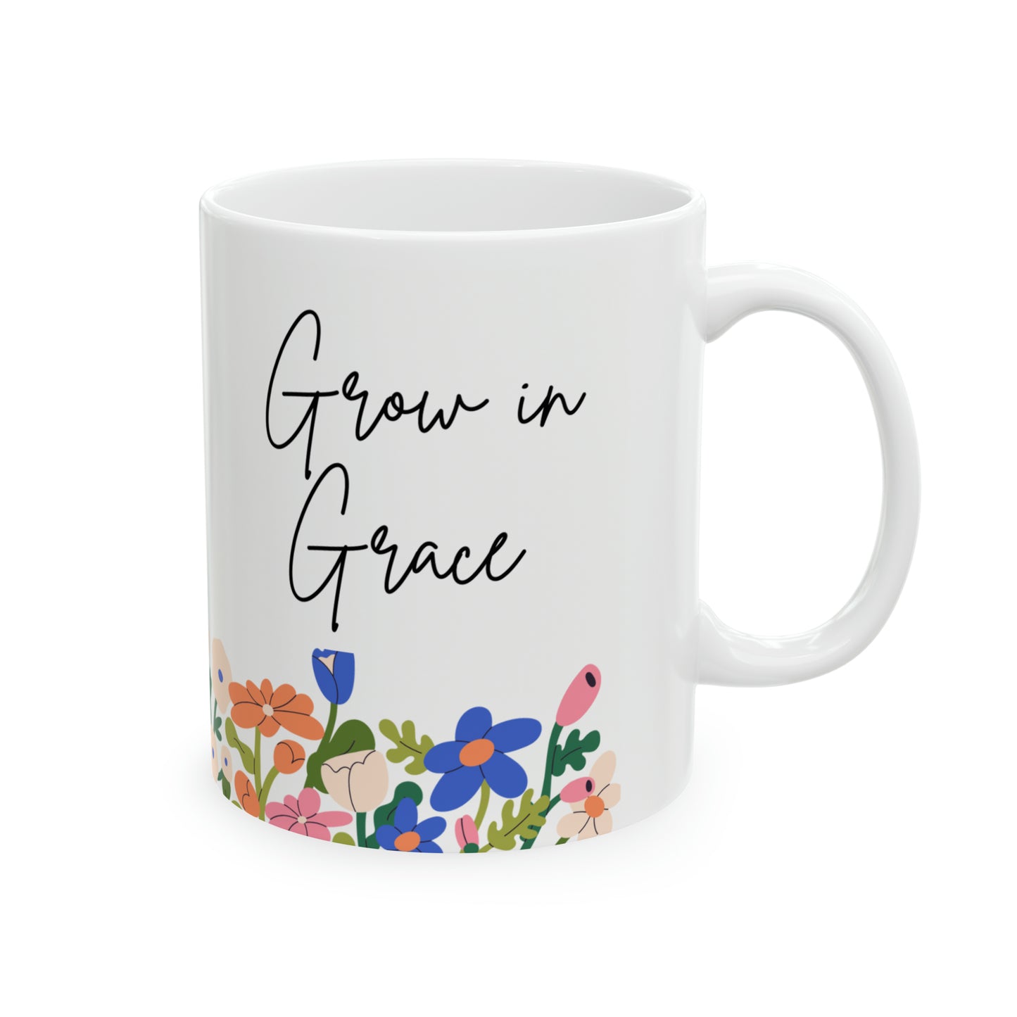 Grow in Grace Spring Flowers Ceramic Mug