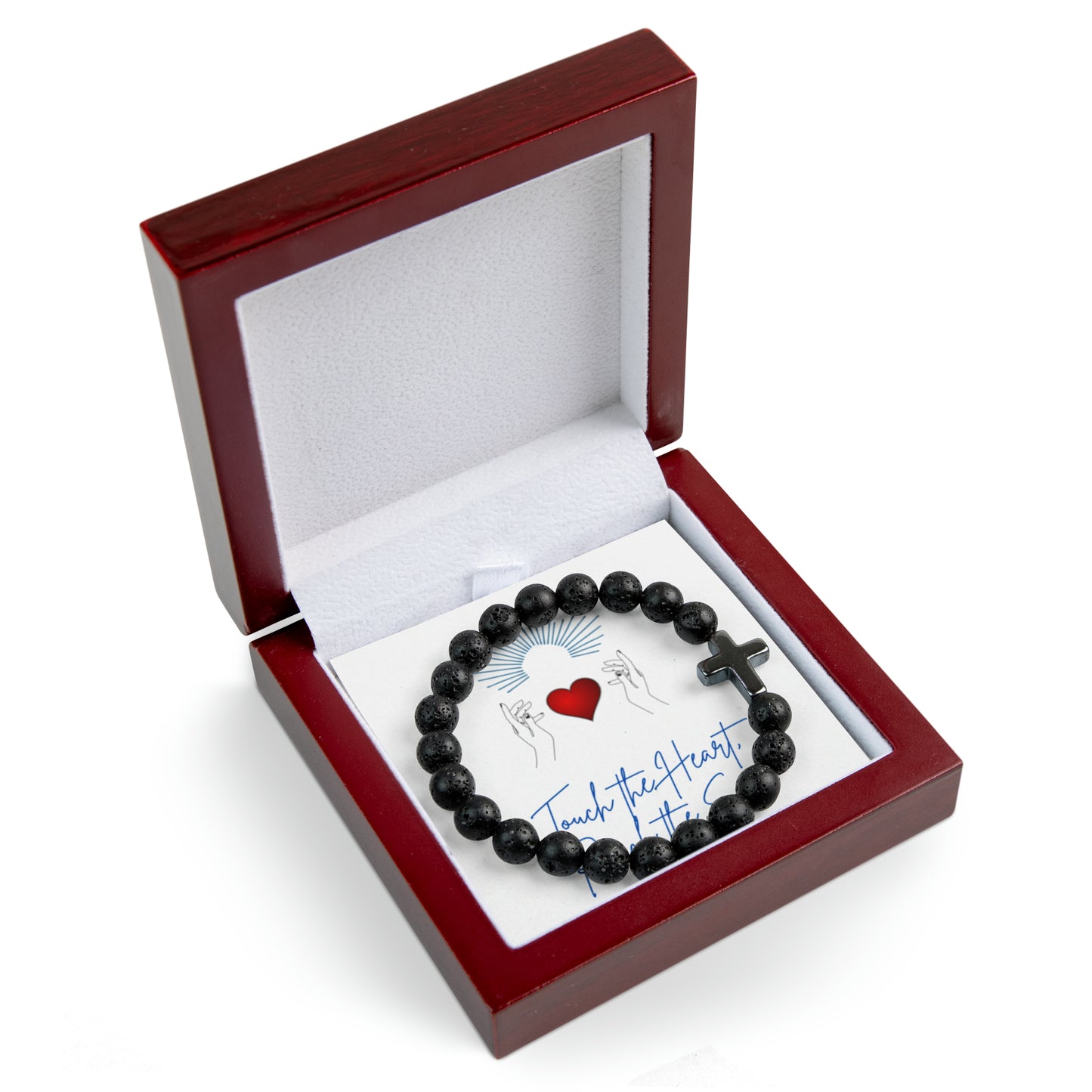 Touch the Heart Jewelry Box with Cross Bead Bracelet