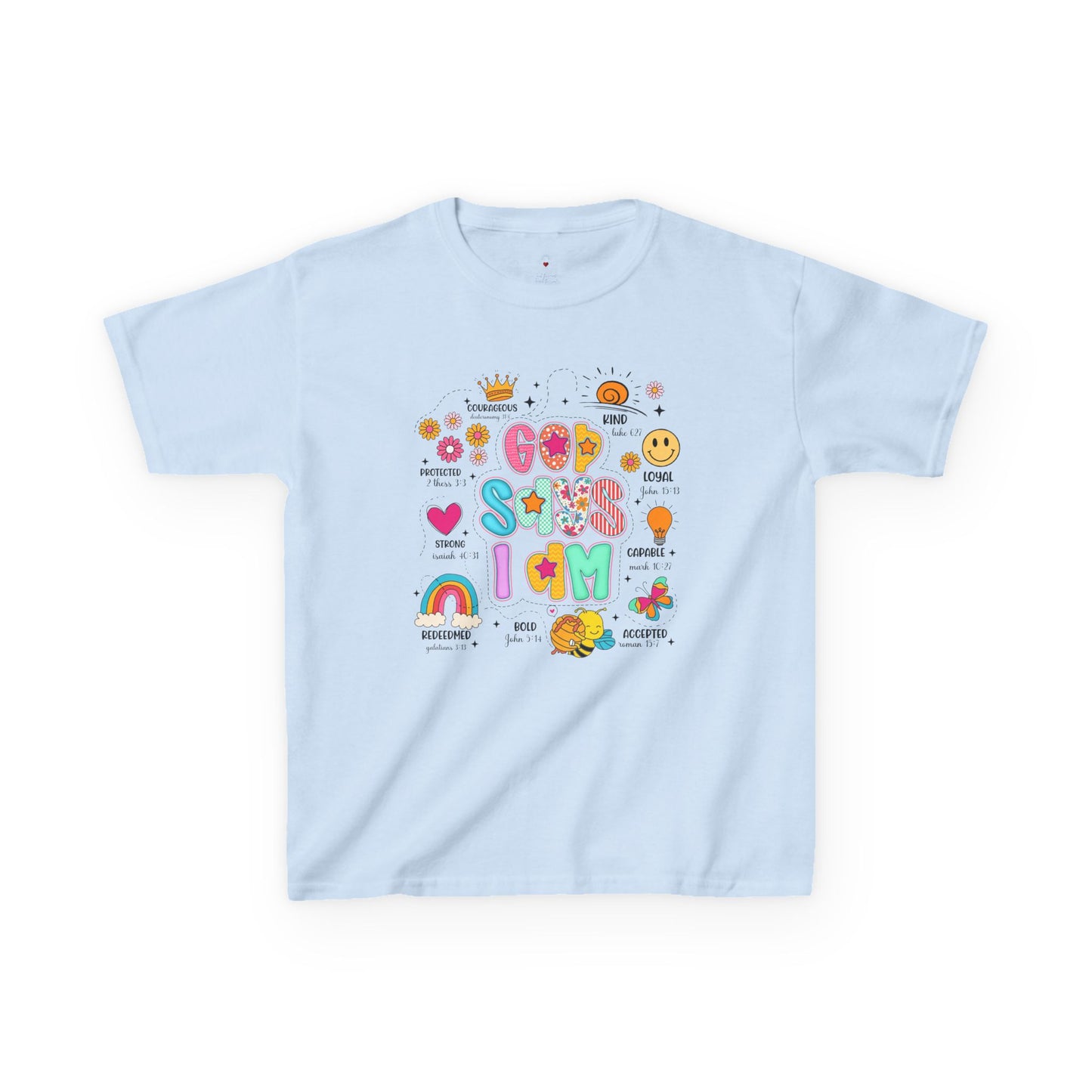 God Says I am Bubble Letters Tee Children's T Shirt
