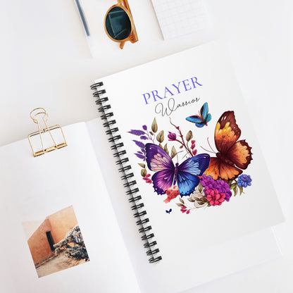 Prayer Warrior Rainbow Butterfly Spiral Notebook - Ruled Line