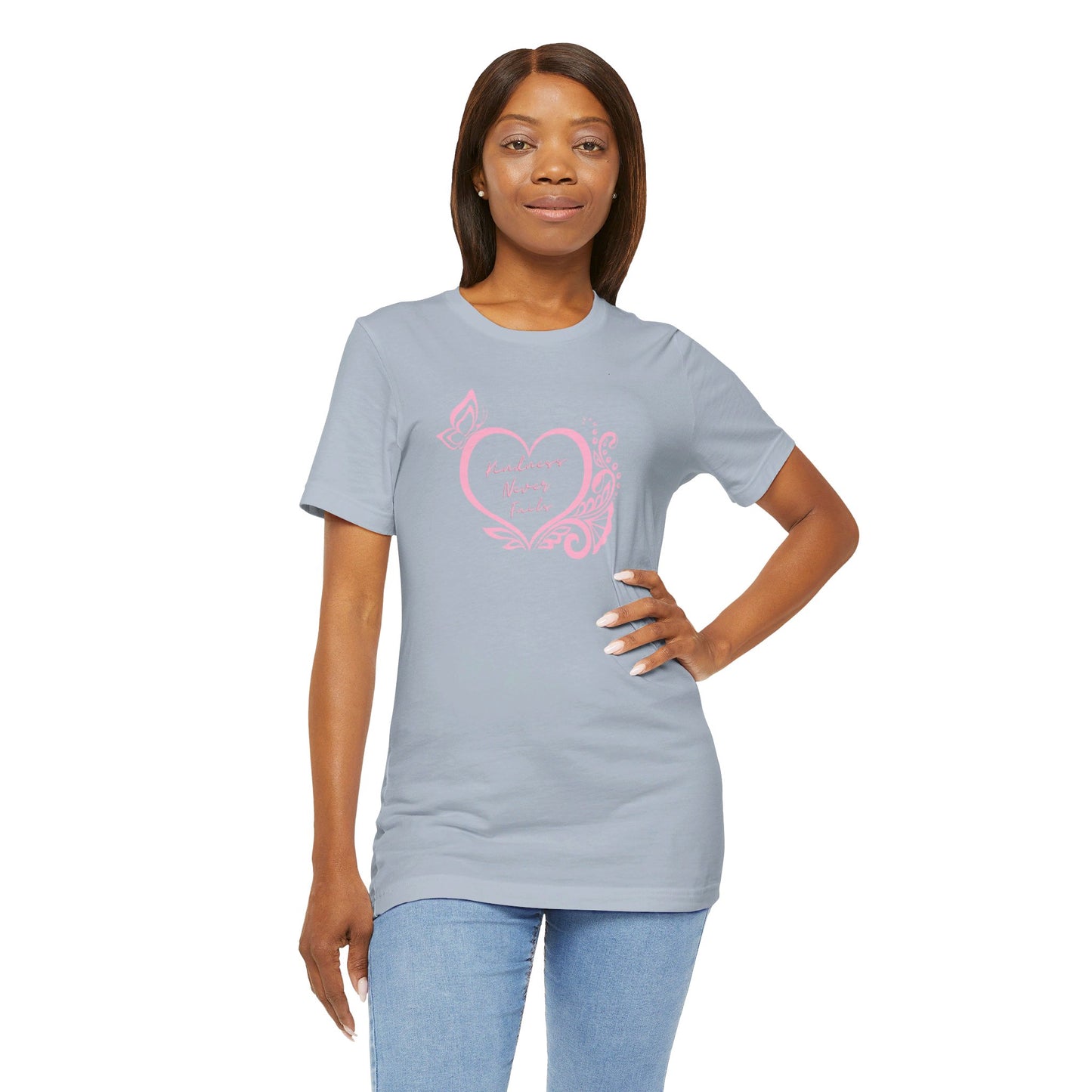 Kindness Never Fails Pink Heart Tee Short Sleeve