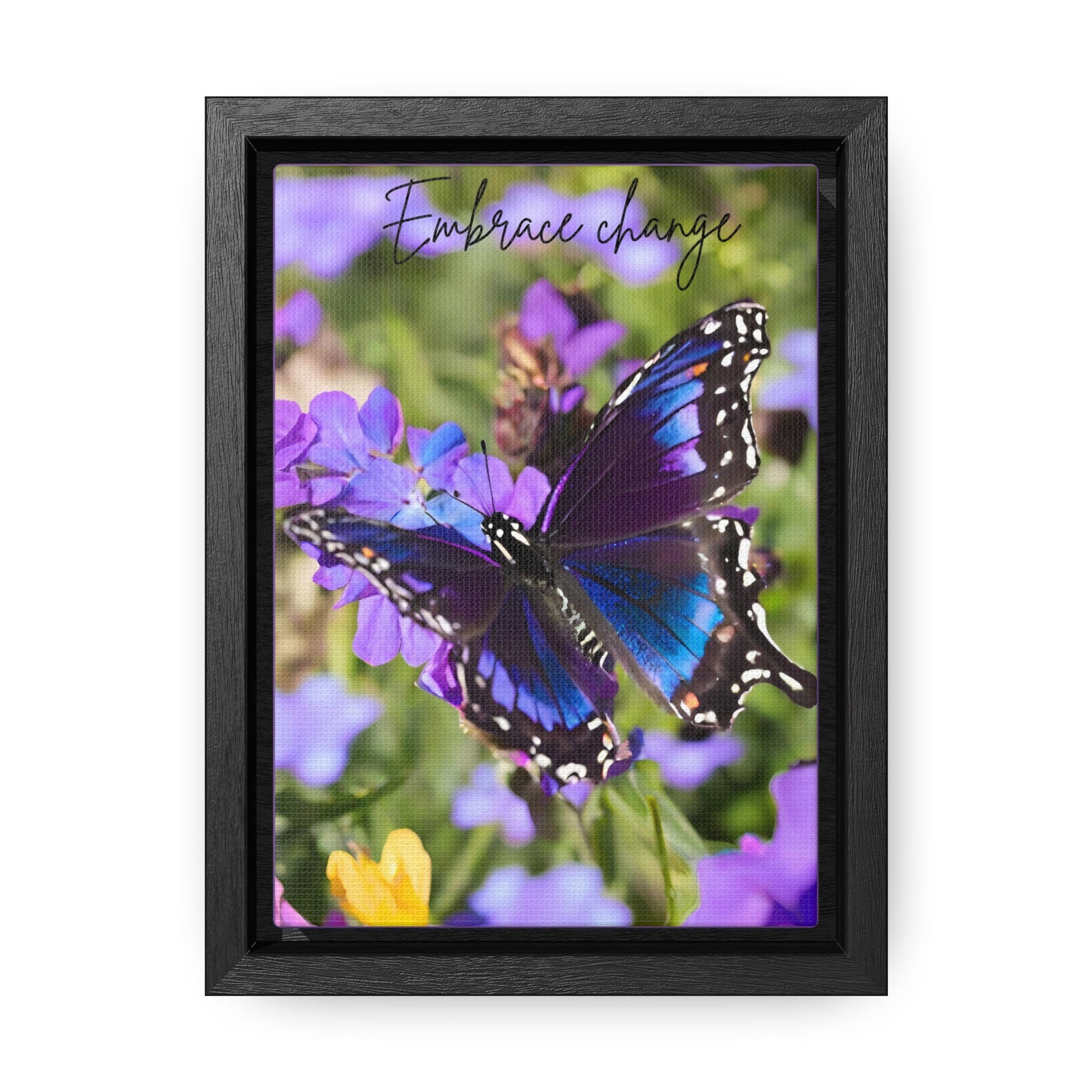 Embrace Change Purple Butterfly Gallery Canvas Wraps, Vertical Frame