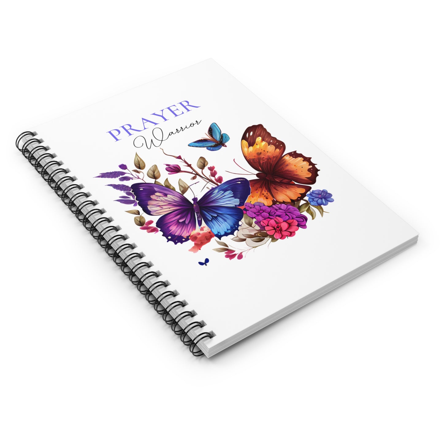 Prayer Warrior Rainbow Butterfly Spiral Notebook - Ruled Line