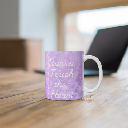 Nurses Touch the Heart Lavender Mug