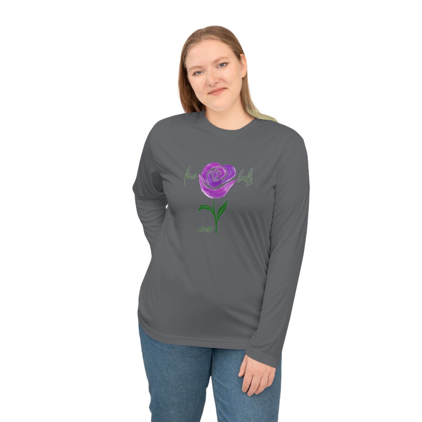 Love Never Fails Rose SPORT Long Sleeve Shirt