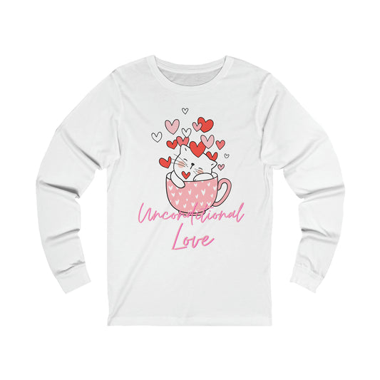 Unconditional Love Cat in a Mug  Long Sleeve Tee