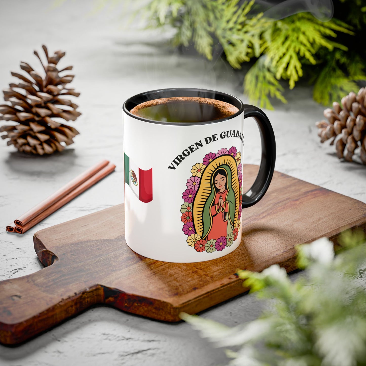 Virgen de Guadalupe Ciudad de México Mug | Colorful Ceramic Coffee Cup