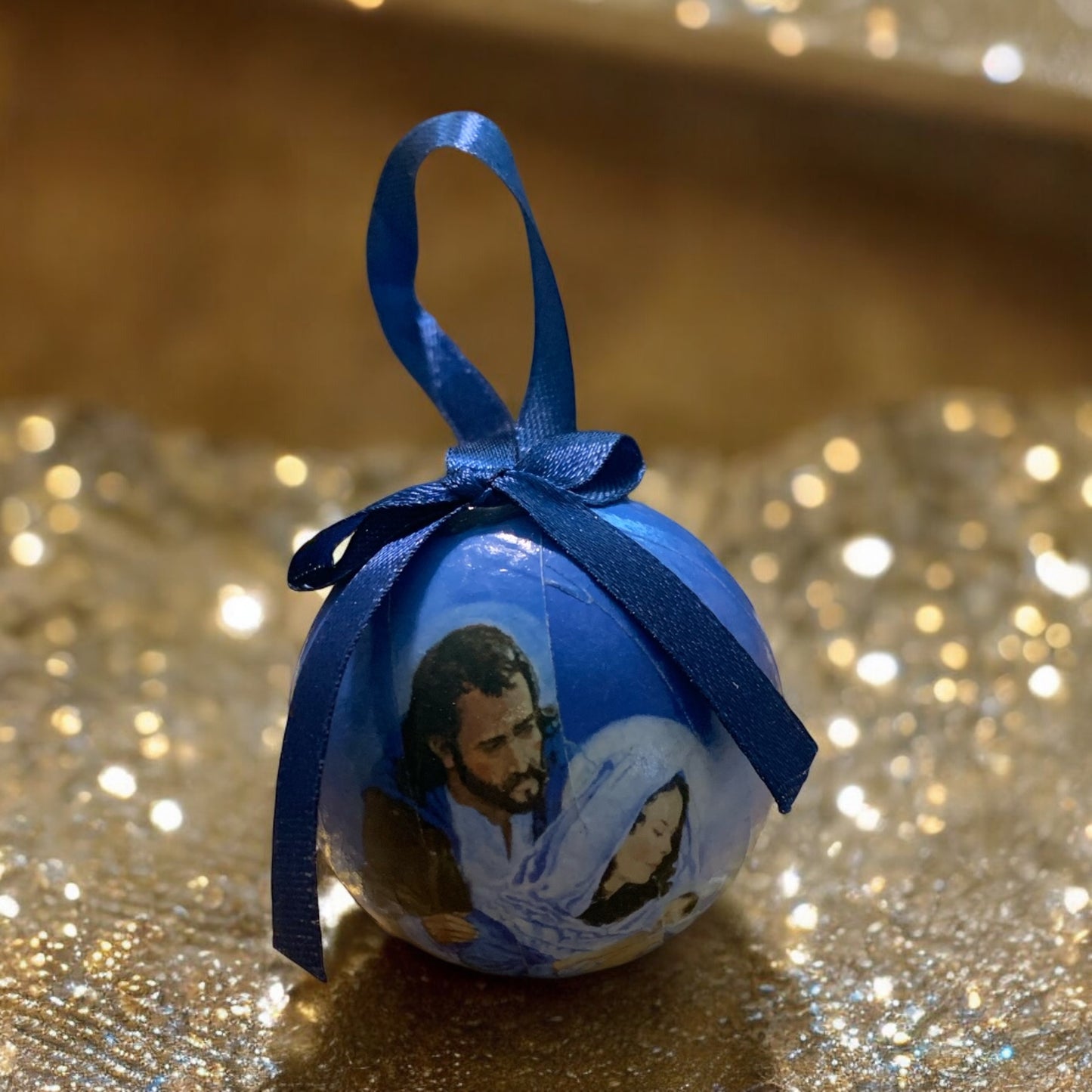 Nativity Scene Paper Globe Christmas Ornament