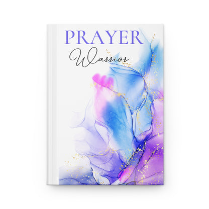 Prayer Warrior Purple Blue Pink Watercolor Splash Hardcover Journal Matte