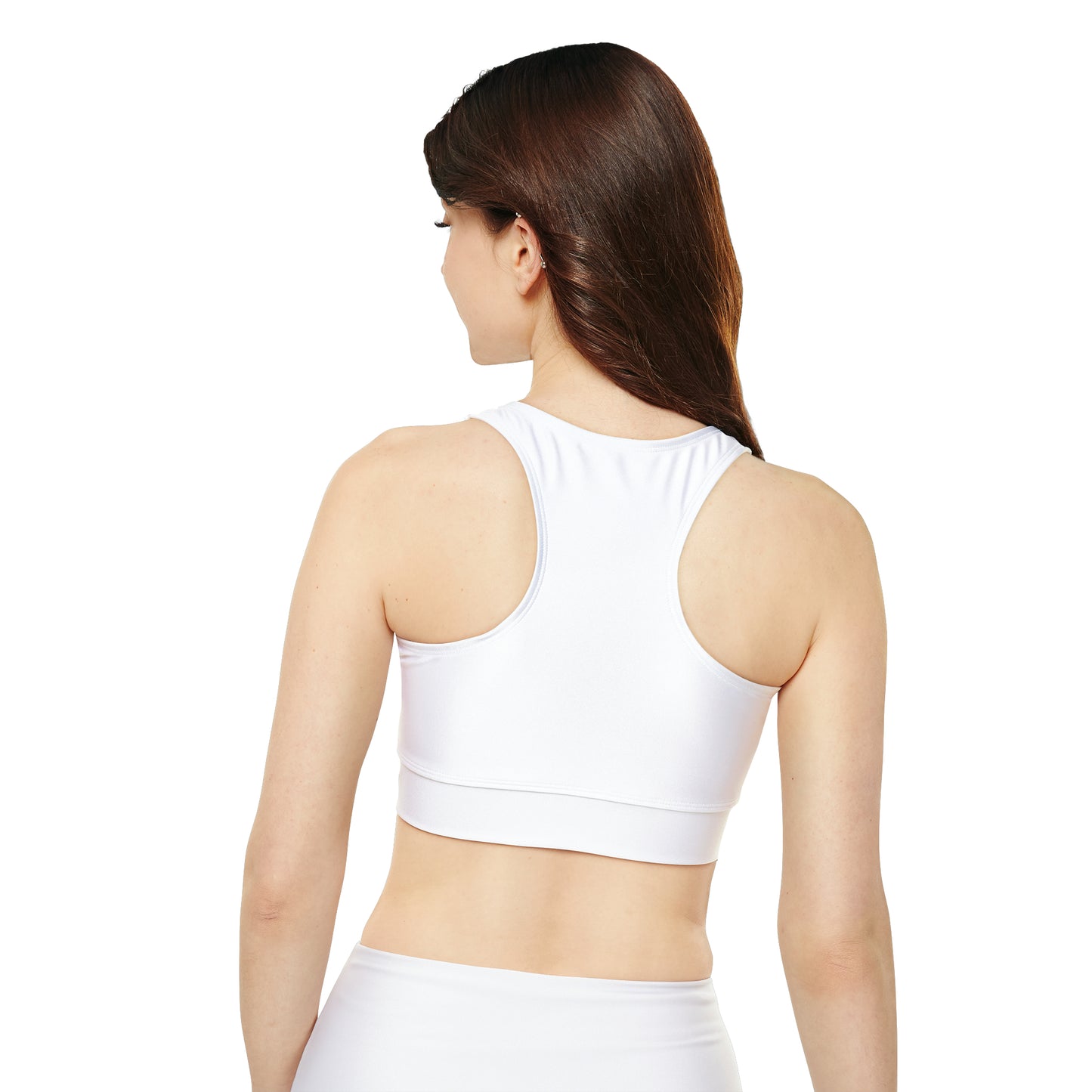 Blessed Heart Fully Lined, Padded Sports Bra (AOP)