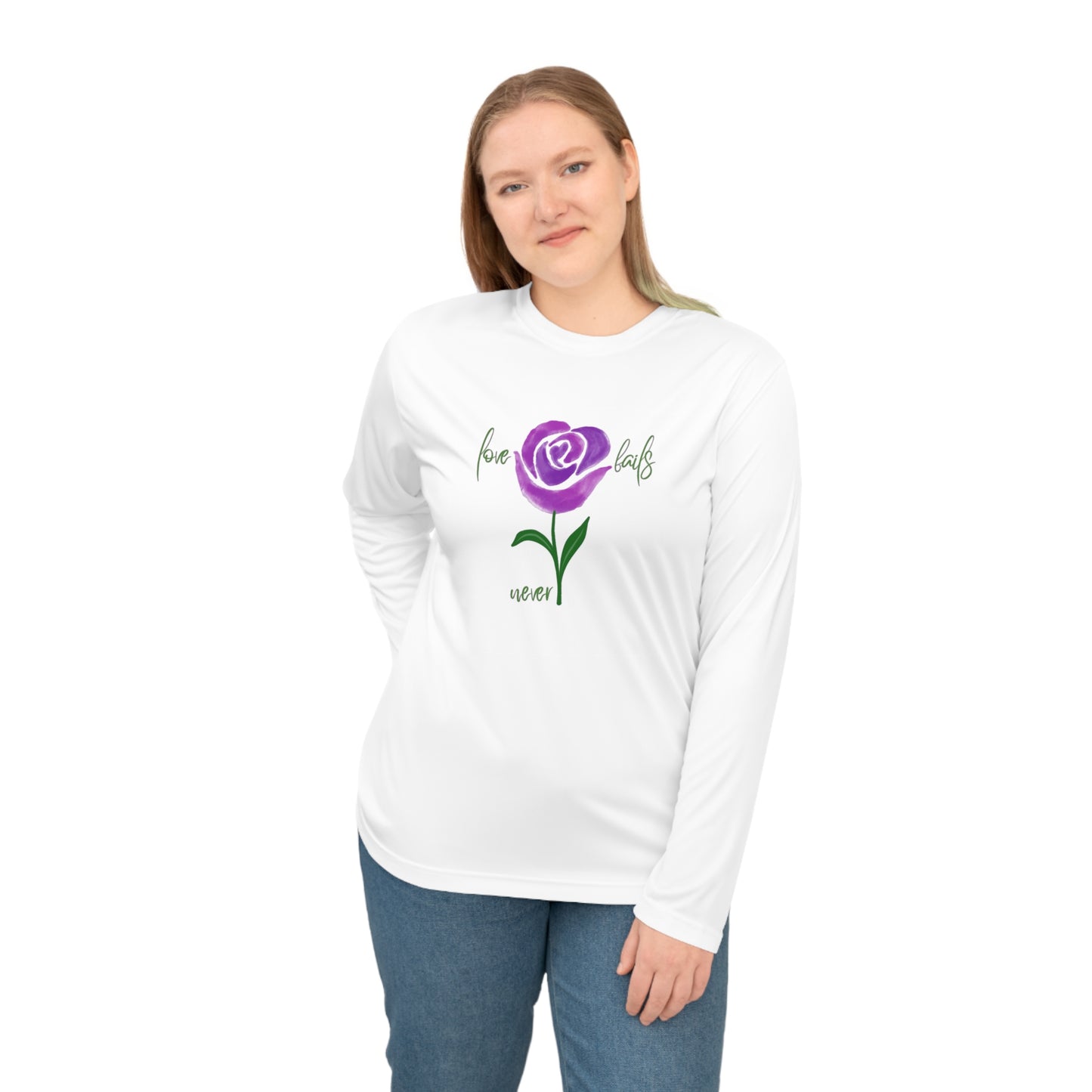 Love Never Fails Rose SPORT Long Sleeve Shirt