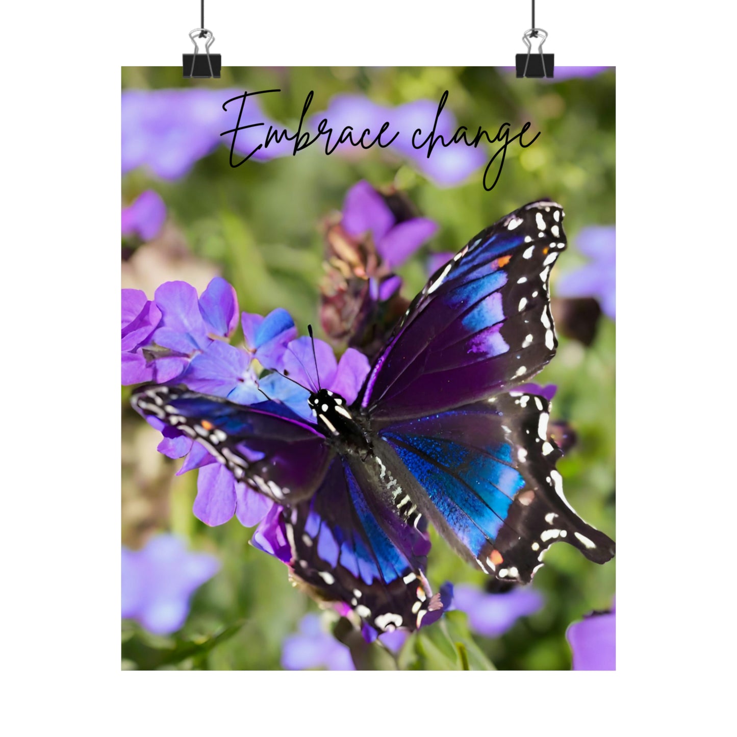 Embrace Change Purple Butterfly Matte Vertical Posters