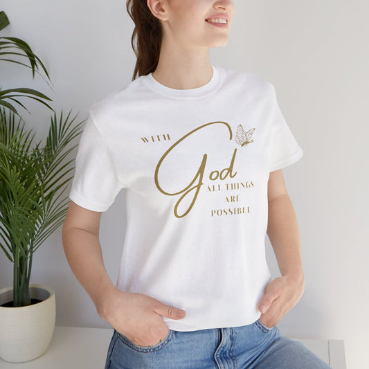 With God All Things are Possible Butterfly T Shirt