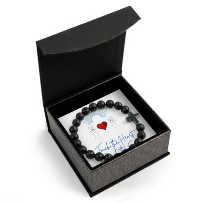 Touch the Heart Jewelry Box with Cross Bead Bracelet