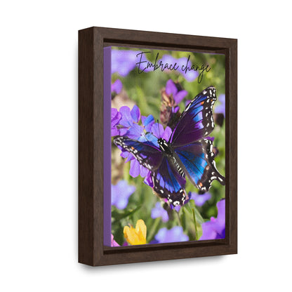 Embrace Change Purple Butterfly Gallery Canvas Wraps, Vertical Frame