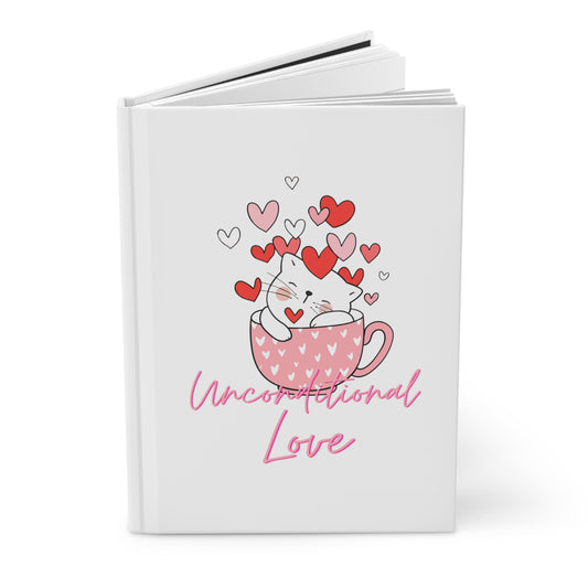 Unconditional Love Cat in Mug Hardcover Journal Matte