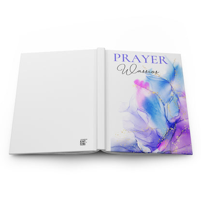 Prayer Warrior Purple Blue Pink Watercolor Splash Hardcover Journal Matte