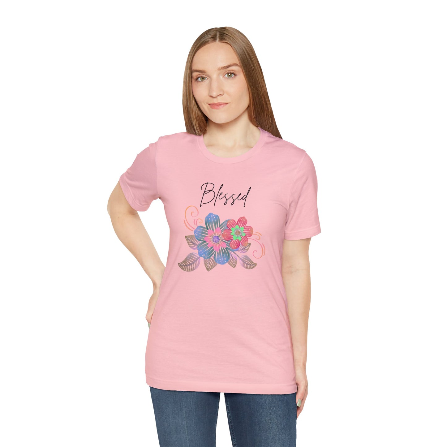 Blessed RETRO Flowers Jersey Short Sleeve Tee