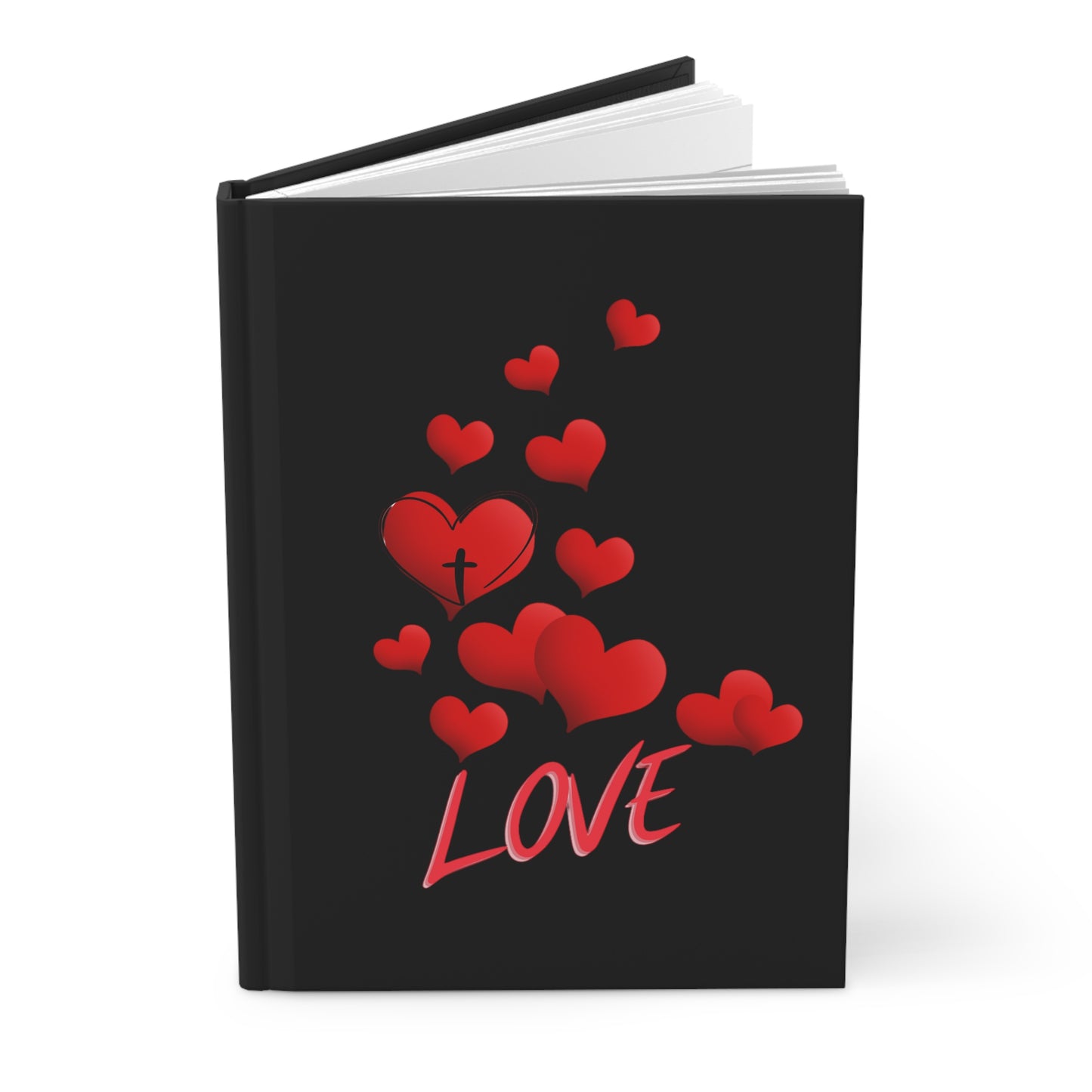 Love Hearts and Cross Hardcover Journal Matte