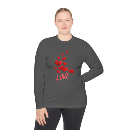 Love Red Hearts and Cross SPORT Long Sleeve Tee