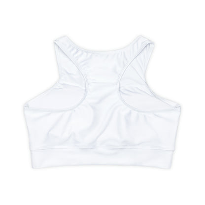 Blessed Heart Fully Lined, Padded Sports Bra (AOP)