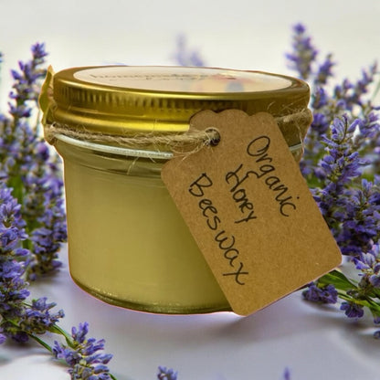 Organic Honey Beeswax Lavender Handmade Natural Candle