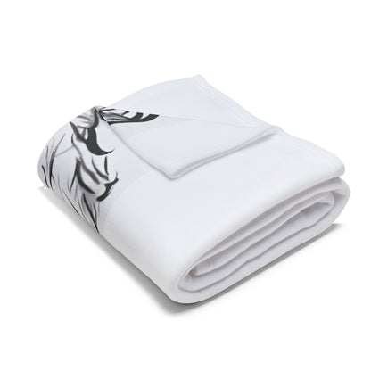 Blessed by a Friend White Dog Arctic Fleece Blanket