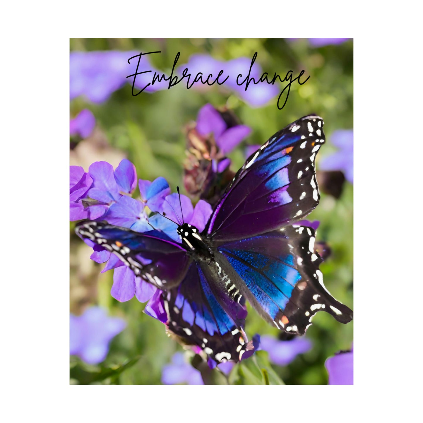 Embrace Change Purple Butterfly Matte Vertical Posters