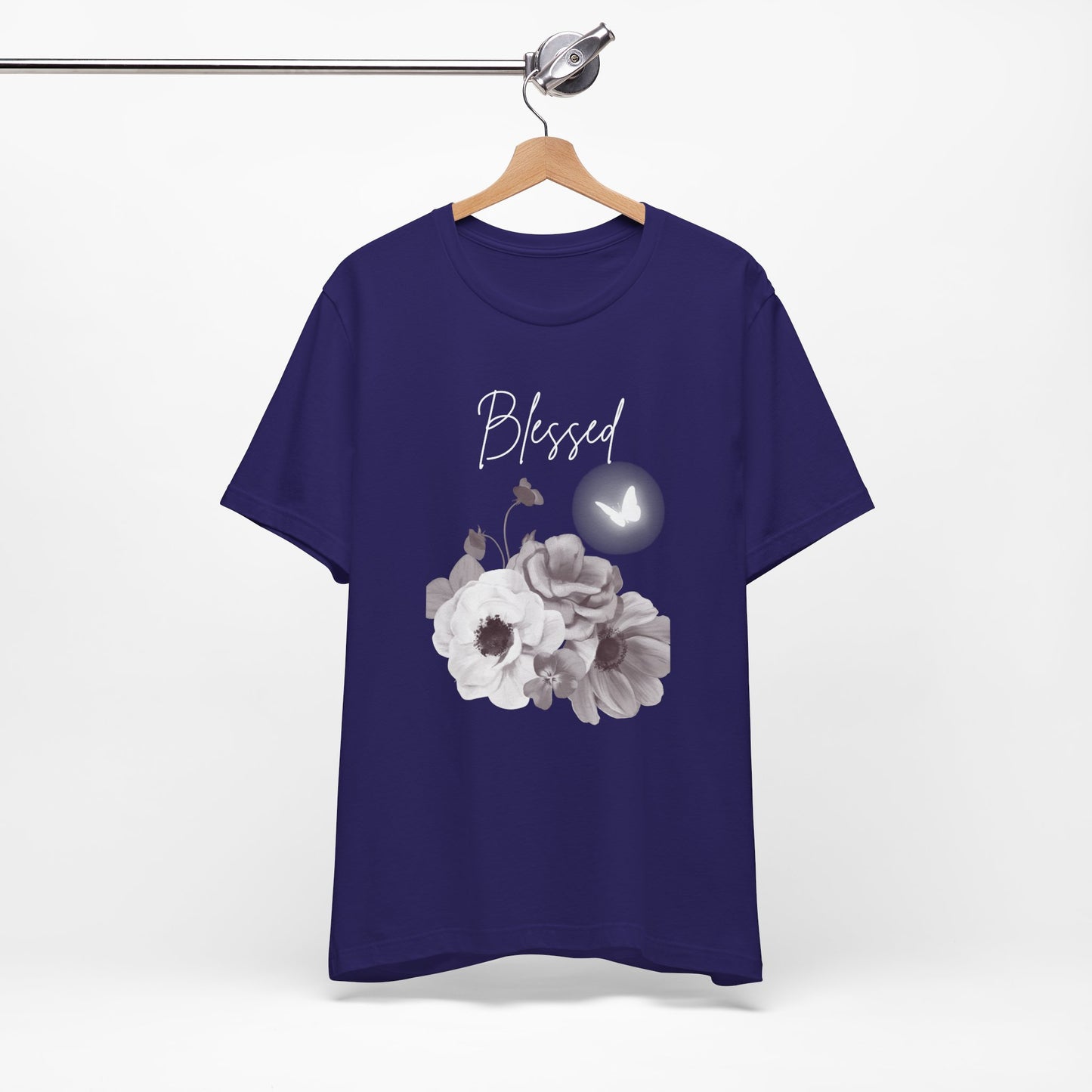 Blessed White Flowers with Butterfly T-shirt