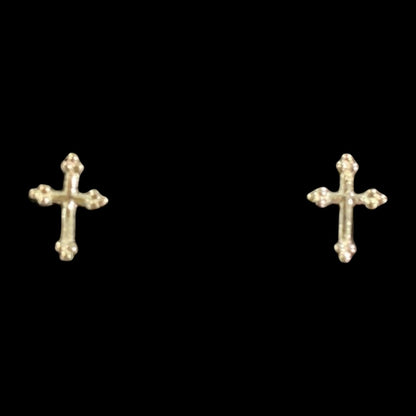 Cross Earrings Sterling Silver Gold Plated