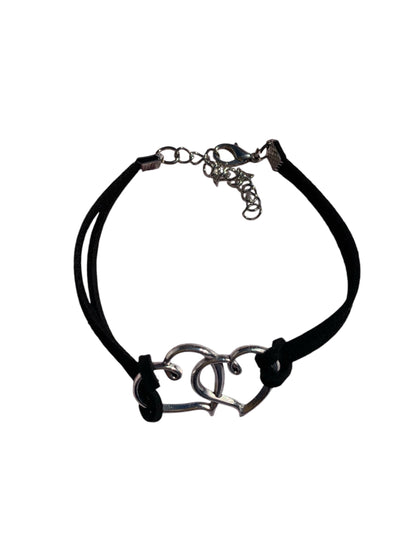 Heart Cord Black Fashion Bracelet