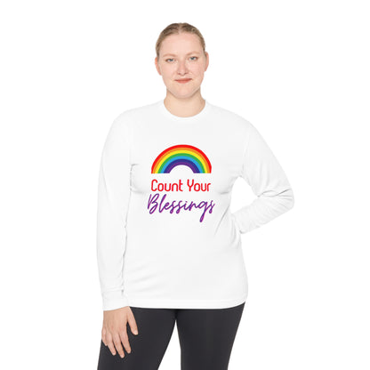 Rainbow Count your Blessings SPORT Long Sleeve Tee