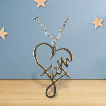 Faith Heart Stainless Steel Necklace