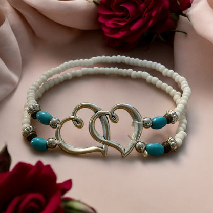 Double heart fashion bracelet