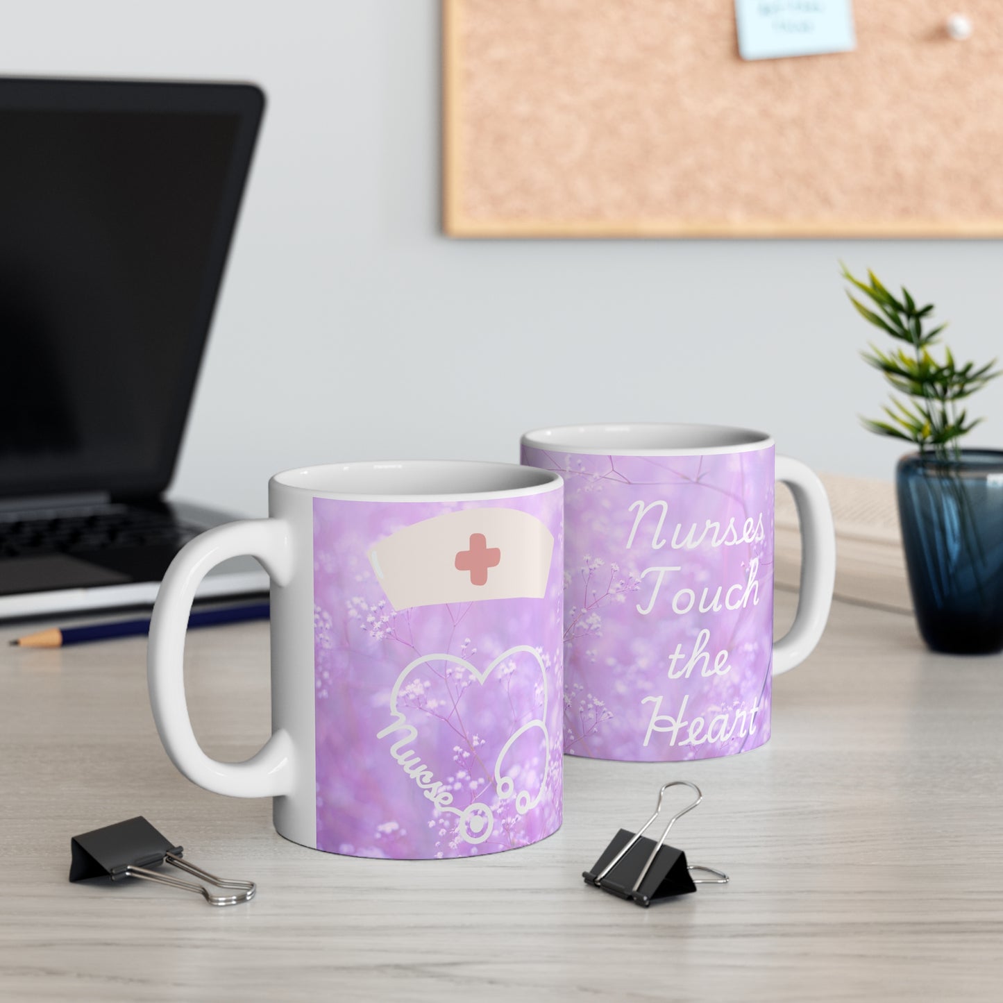 Nurses Touch the Heart Lavender Mug