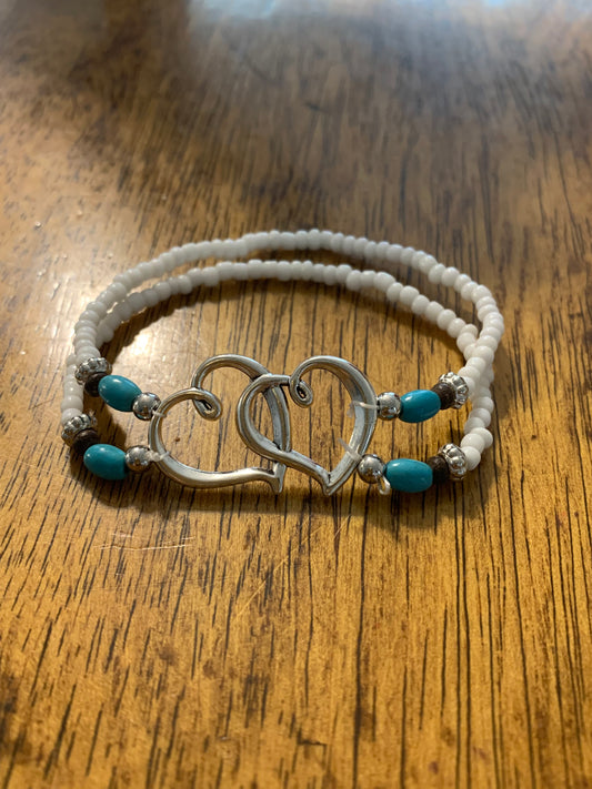 Double heart fashion bracelet