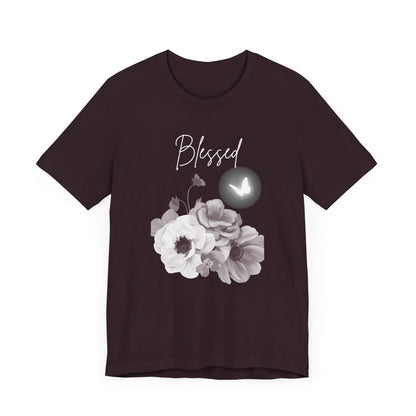 Blessed White Flowers with Butterfly T-shirt