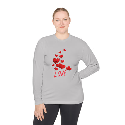 Love Red Hearts and Cross SPORT Long Sleeve Tee