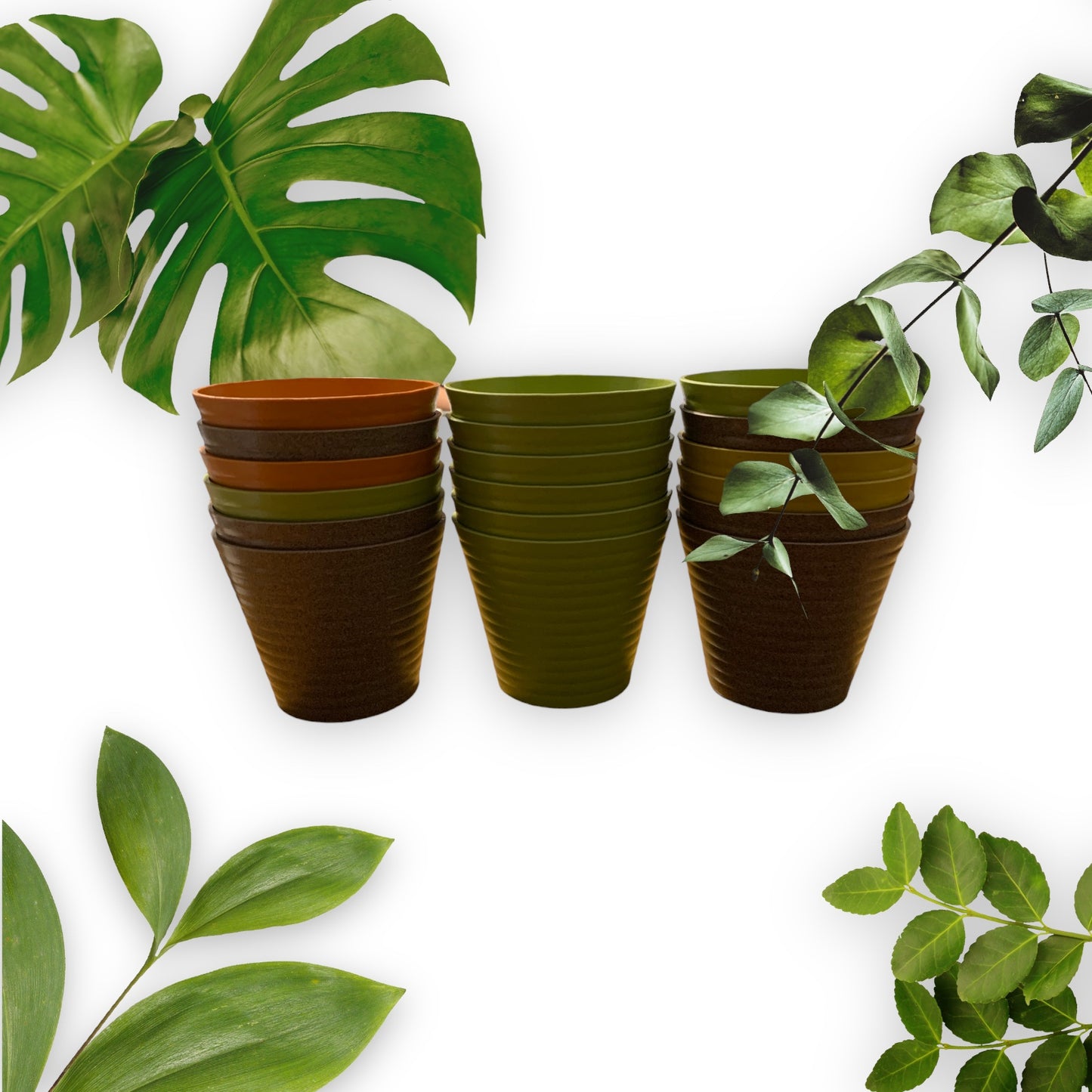 Bamboo Fiber Medium Planter, Colors Vary