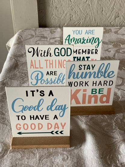 Inspirational Quotes Wooden Table Signs