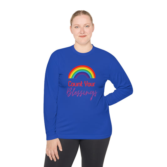 Rainbow Count your Blessings SPORT Long Sleeve Tee