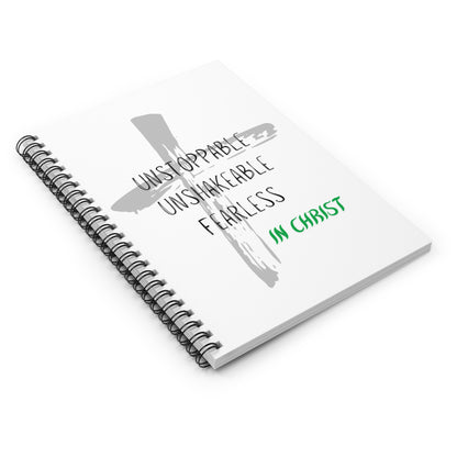 Unstoppable, Unshakable, Fearless in Christ Spiral Notebook - Ruled Line