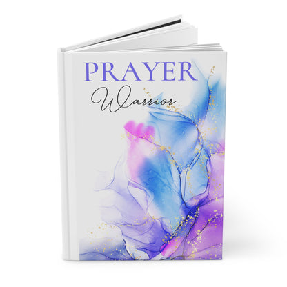 Prayer Warrior Purple Blue Pink Watercolor Splash Hardcover Journal Matte