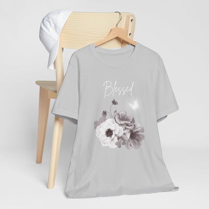 Blessed White Flowers with Butterfly T-shirt