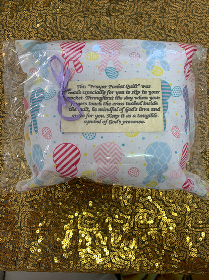 Prayer Pillow with Wood Cross Handmade