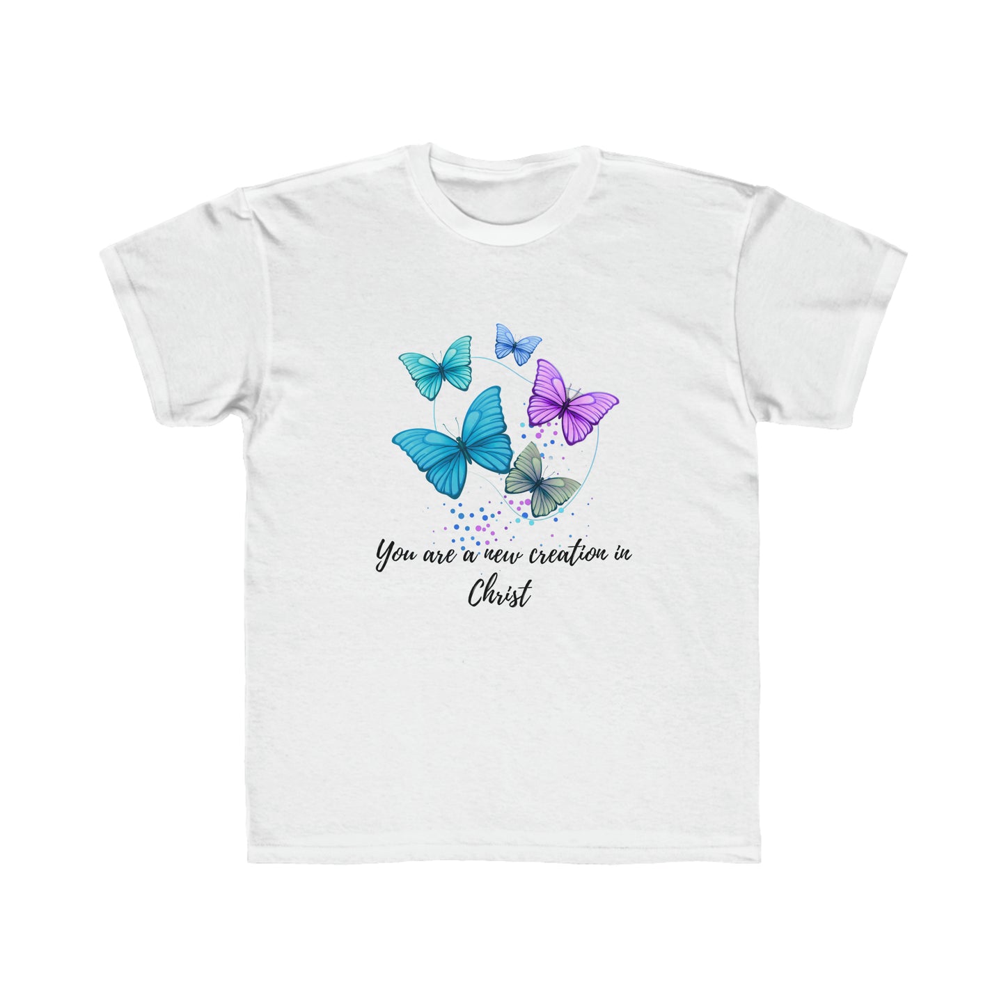 You are a New Creation in Christ Butterfly YOUTH Regular Fit Tee