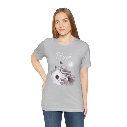 Blessed White Flowers with Butterfly T-shirt