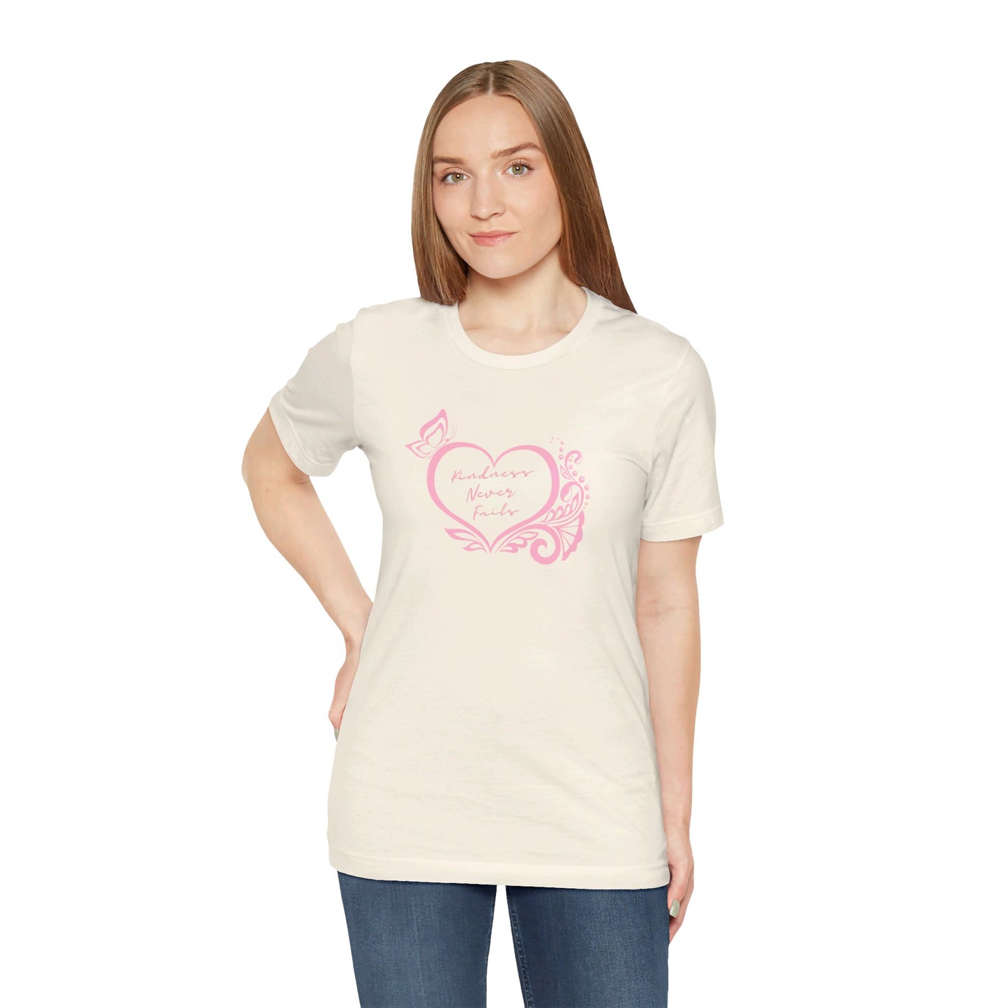 Kindness Never Fails Pink Heart Tee Short Sleeve