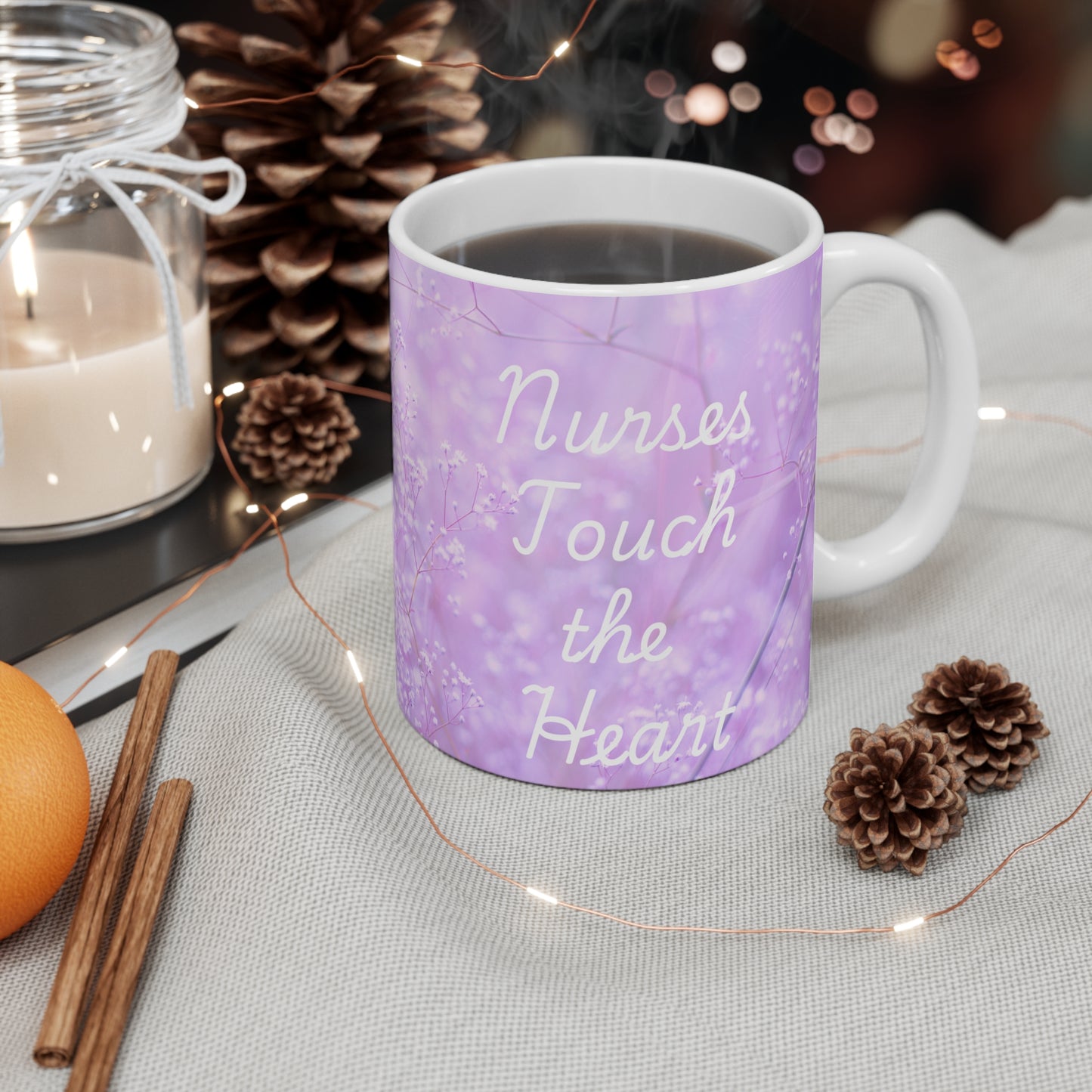 Nurses Touch the Heart Lavender Mug