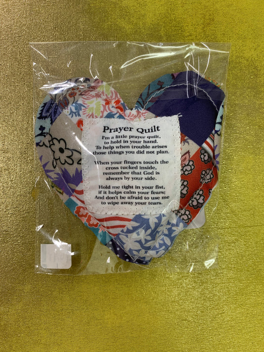 Prayer Heart Pillow with Wood Cross Handmade